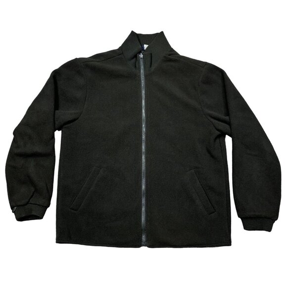 Roundtree & Yorke Mens Black Full Zip Jacket Lined Mock Neck Freece Pockets Sz M - Picture 1 of 14